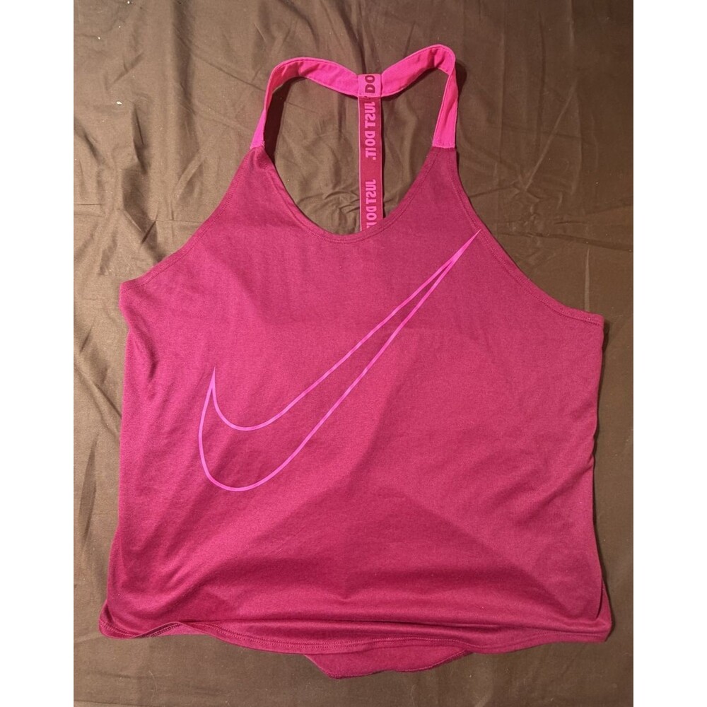 Nike Just Do It Active Tank Top Women’s XL Red Sleeveless Running Athletic Shirt